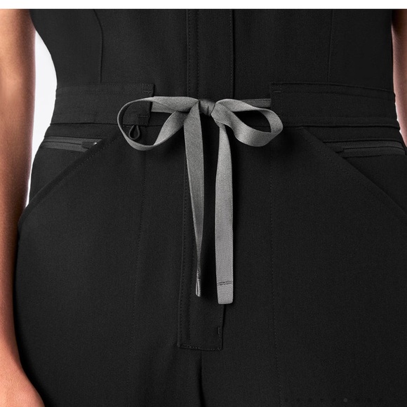 Figs Rafaela Cargo ScrubJumpsuit™ Women's Black Jumpsuit - Picture 10 of 15